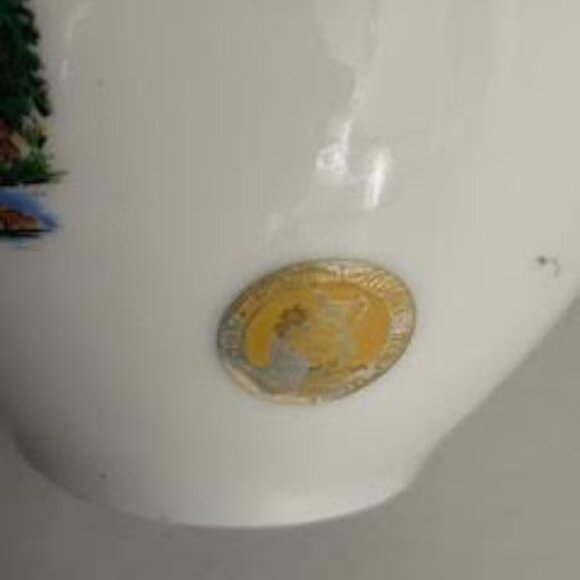 A Mini Vintage Porcelain Hand Painted Gold Trim Bud Vase By Schwarzwald Malsch - Picture 5 of 7